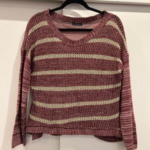 Burgundy and Cream Sweater